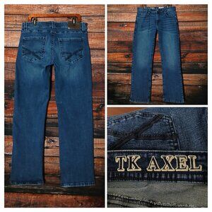 TK AXEL Jeans Mens 34X32 Slim Boot Cut Blue Denim Stretch